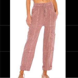 Free People Feelin Good Crop Cargo Pant - Small - Pink